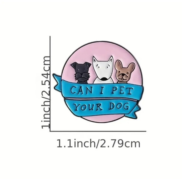 Can I Pet Your Dog Enamel Pin Schnauzer Bull Terrier Frenchie French Bulldog - Picture 4 of 5